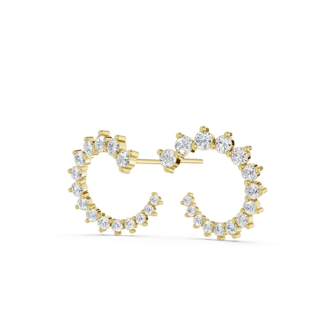 Pavé Lab Grown Sapphire Huggie Hoops