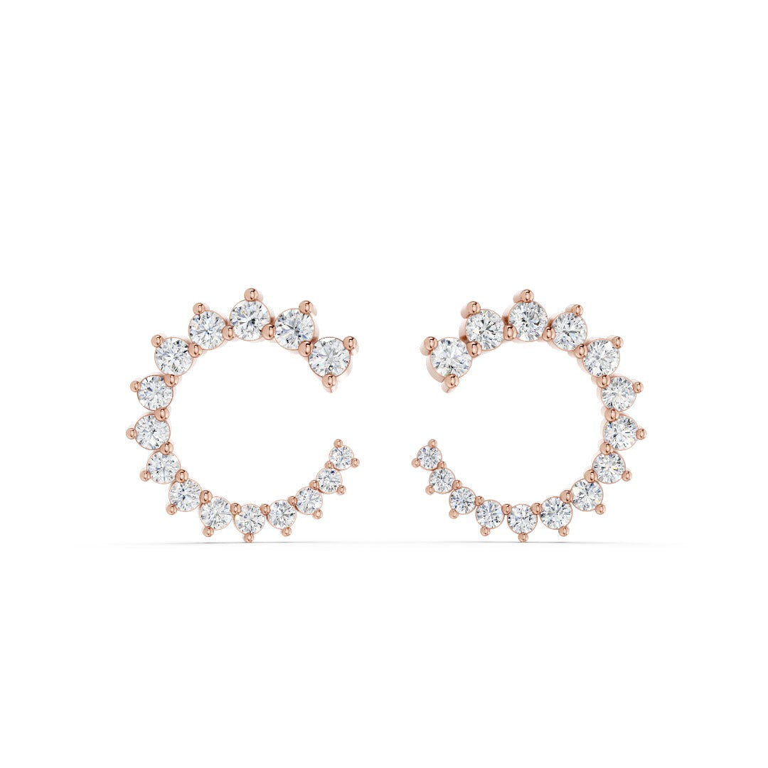 Pavé Lab Grown Sapphire Huggie Hoops