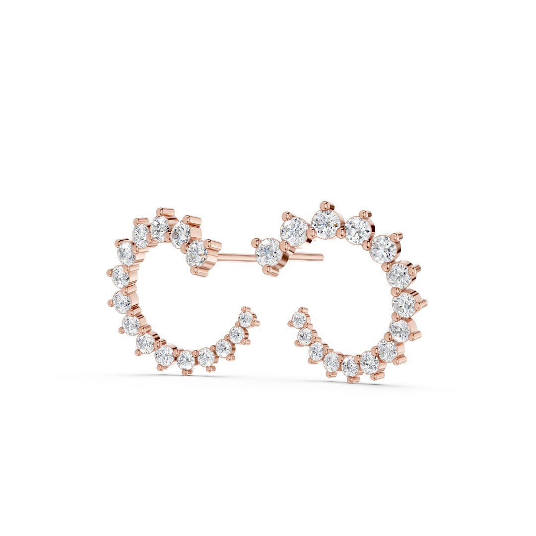 Pavé Lab Grown Sapphire Huggie Hoops