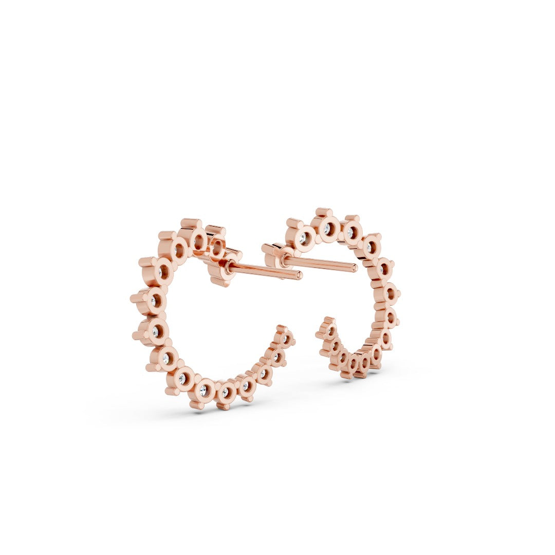 Pavé Lab Grown Sapphire Huggie Hoops