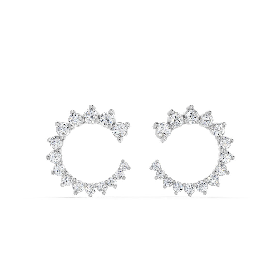 Pavé Lab Grown Sapphire Huggie Hoops