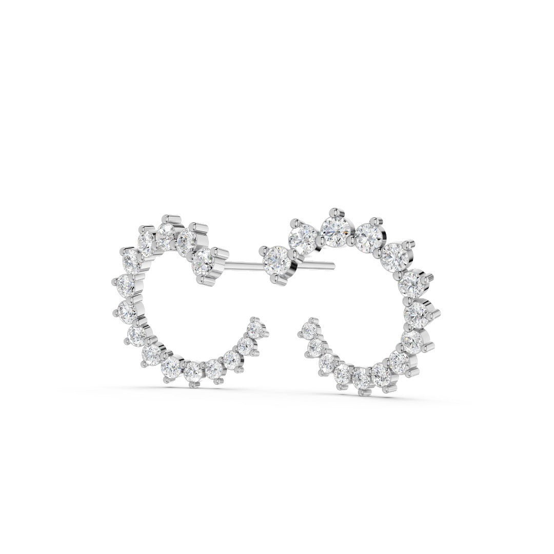 Pavé Lab Grown Sapphire Huggie Hoops