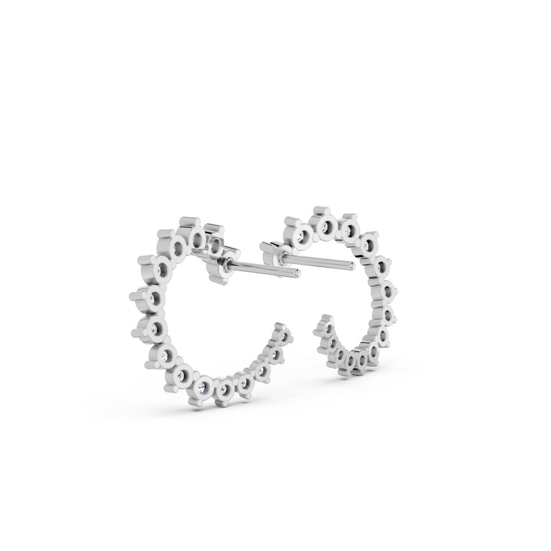Pavé Lab Grown Sapphire Huggie Hoops